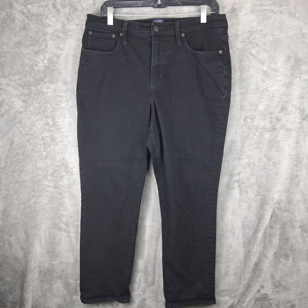 J.Crew Essential Straight Jeans Black High Rise Womens Size 31 BT022